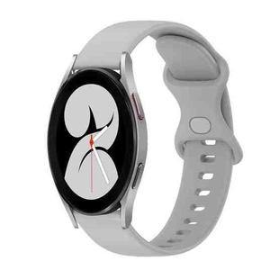 For Samsung Galaxy Watch4 40mm 20mm Butterfly Buckle Solid Color Silicone Watch Band(Rock Gray)
