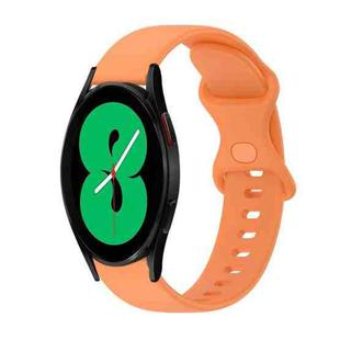 For Samsung Galaxy Watch4 44mm 20mm Butterfly Buckle Solid Color Silicone Watch Band(Orange)