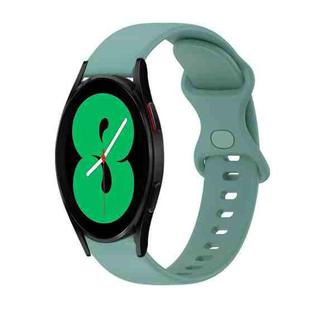 For Samsung Galaxy Watch4 44mm 20mm Butterfly Buckle Solid Color Silicone Watch Band(Green)