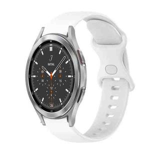 For Samsung Galaxy Watch4 Classic 46mm 20mm Butterfly Buckle Solid Color Silicone Watch Band(White)