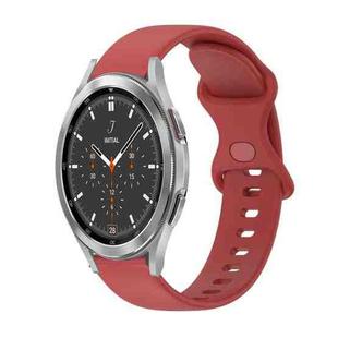 For Samsung Galaxy Watch4 Classic 46mm 20mm Butterfly Buckle Solid Color Silicone Watch Band(Red)
