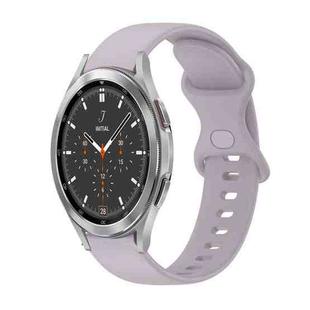 For Samsung Galaxy Watch4 Classic 46mm 20mm Butterfly Buckle Solid Color Silicone Watch Band(Lavender Purple)