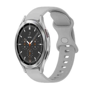 For Samsung Galaxy Watch4 Classic 46mm 20mm Butterfly Buckle Solid Color Silicone Watch Band(Rock Gray)