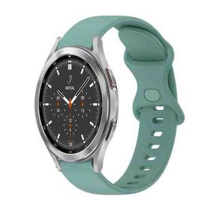 For Samsung Galaxy Watch4 Classic 46mm 20mm Butterfly Buckle Solid Color Silicone Watch Band(Green)