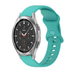 For Samsung Galaxy Watch4 Classic 46mm 20mm Butterfly Buckle Solid Color Silicone Watch Band(Water Duck)