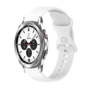 For Samsung Galaxy Watch4 Classic 42mm 20mm Butterfly Buckle Solid Color Silicone Watch Band(White)