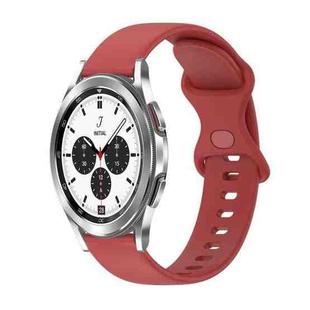 For Samsung Galaxy Watch4 Classic 42mm 20mm Butterfly Buckle Solid Color Silicone Watch Band(Red)