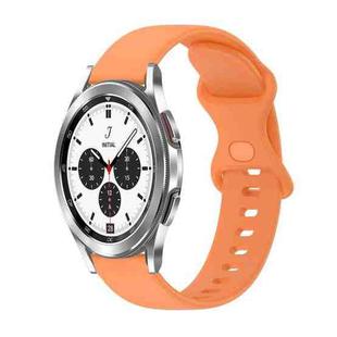 For Samsung Galaxy Watch4 Classic 42mm 20mm Butterfly Buckle Solid Color Silicone Watch Band(Orange)