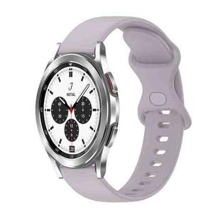 For Samsung Galaxy Watch4 Classic 42mm 20mm Butterfly Buckle Solid Color Silicone Watch Band(Lavender Purple)