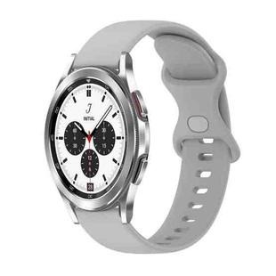 For Samsung Galaxy Watch4 Classic 42mm 20mm Butterfly Buckle Solid Color Silicone Watch Band(Rock Gray)