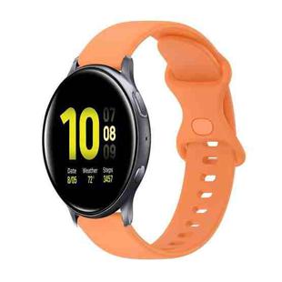 For Samsung Galaxy Watch Active 2 20mm Butterfly Buckle Solid Color Silicone Watch Band(Orange)