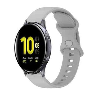 For Samsung Galaxy Watch Active 2 20mm Butterfly Buckle Solid Color Silicone Watch Band(Rock Gray)
