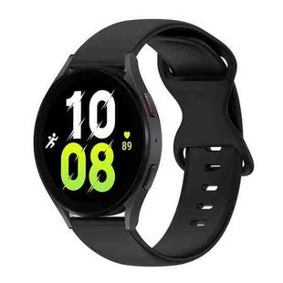 For Samsung Galaxy Watch 5 40mm 20mm Butterfly Buckle Solid Color Silicone Watch Band(Black)