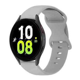 For Samsung Galaxy Watch 5 40mm 20mm Butterfly Buckle Solid Color Silicone Watch Band(Grey)