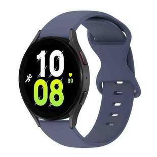 For Samsung Galaxy Watch 5 44mm 20mm Butterfly Buckle Solid Color Silicone Watch Band(Blue Gray)