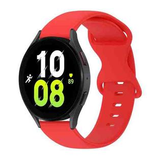 For Samsung Galaxy Watch 5 44mm 20mm Butterfly Buckle Solid Color Silicone Watch Band(Red)