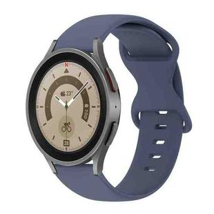 For Samsung Galaxy Watch 5 Pro 45mm 20mm Butterfly Buckle Solid Color Silicone Watch Band(Blue Gray)