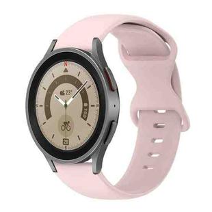 For Samsung Galaxy Watch 5 Pro 45mm 20mm Butterfly Buckle Solid Color Silicone Watch Band(Pink)