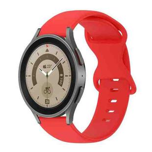 For Samsung Galaxy Watch 5 Pro 45mm 20mm Butterfly Buckle Solid Color Silicone Watch Band(Red)
