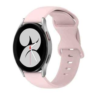 For Samsung Galaxy Watch 4 40mm 20mm Butterfly Buckle Solid Color Silicone Watch Band(Pink)