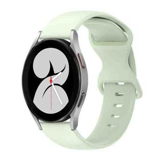 For Samsung Galaxy Watch 4 40mm 20mm Butterfly Buckle Solid Color Silicone Watch Band(Light Green)