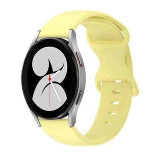 For Samsung Galaxy Watch 4 40mm 20mm Butterfly Buckle Solid Color Silicone Watch Band(Yellow)