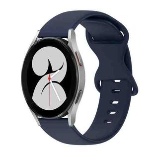 For Samsung Galaxy Watch 4 40mm 20mm Butterfly Buckle Solid Color Silicone Watch Band(Navy Blue)