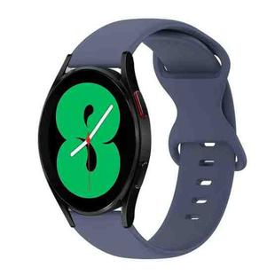 For Samsung Galaxy Watch 4 44mm 20mm Butterfly Buckle Solid Color Silicone Watch Band(Blue Gray)