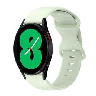 For Samsung Galaxy Watch 4 44mm 20mm Butterfly Buckle Solid Color Silicone Watch Band(Light Green)