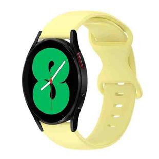 For Samsung Galaxy Watch 4 44mm 20mm Butterfly Buckle Solid Color Silicone Watch Band(Yellow)