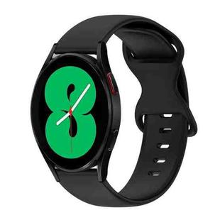 For Samsung Galaxy Watch 4 44mm 20mm Butterfly Buckle Solid Color Silicone Watch Band(Black)