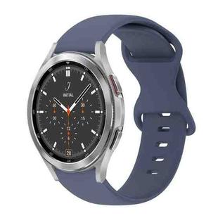 For Samsung Galaxy Watch 4 Classic 46mm 20mm Butterfly Buckle Solid Color Silicone Watch Band(Blue Gray)
