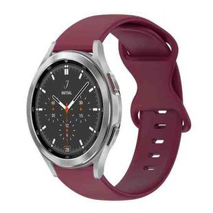 For Samsung Galaxy Watch 4 Classic 46mm 20mm Butterfly Buckle Solid Color Silicone Watch Band(Burgundy)