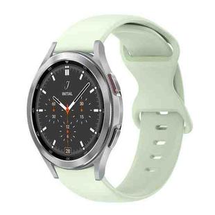 For Samsung Galaxy Watch 4 Classic 46mm 20mm Butterfly Buckle Solid Color Silicone Watch Band(Light Green)