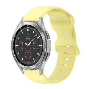 For Samsung Galaxy Watch 4 Classic 46mm 20mm Butterfly Buckle Solid Color Silicone Watch Band(Yellow)