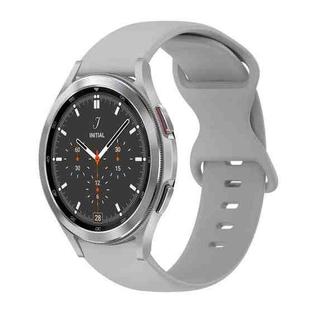 For Samsung Galaxy Watch 4 Classic 46mm 20mm Butterfly Buckle Solid Color Silicone Watch Band(Grey)