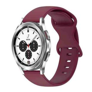 For Samsung Galaxy Watch 4 Classic 42mm 20mm Butterfly Buckle Solid Color Silicone Watch Band(Burgundy)