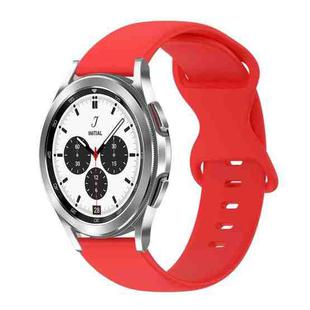 For Samsung Galaxy Watch 4 Classic 42mm 20mm Butterfly Buckle Solid Color Silicone Watch Band(Red)