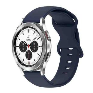 For Samsung Galaxy Watch 4 Classic 42mm 20mm Butterfly Buckle Solid Color Silicone Watch Band(Navy Blue)