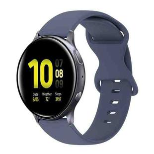 For Samsung Galaxy Watch Active 2 20mm Butterfly Buckle Solid Color Silicone Watch Band(Blue Gray)
