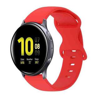 For Samsung Galaxy Watch Active 2 20mm Butterfly Buckle Solid Color Silicone Watch Band(Red)