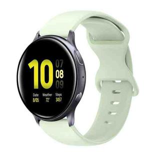 For Samsung Galaxy Watch Active 2 20mm Butterfly Buckle Solid Color Silicone Watch Band(Light Green)