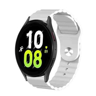 For Samsung Galaxy Watch 5 44mm 20mm Corrugated Silicone Watch Band(White)