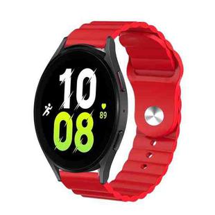 For Samsung Galaxy Watch 5 44mm 20mm Corrugated Silicone Watch Band(Red)