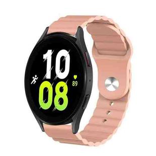 For Samsung Galaxy Watch 5 44mm 20mm Corrugated Silicone Watch Band(Sand Pink)