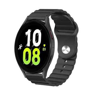 For Samsung Galaxy Watch 5 40mm 20mm Corrugated Silicone Watch Band(Black)