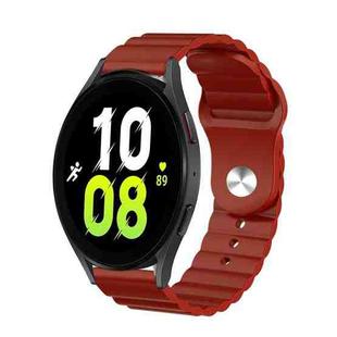 For Samsung Galaxy Watch 5 40mm 20mm Corrugated Silicone Watch Band(Burgundy)