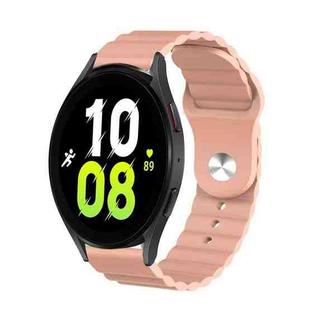 For Samsung Galaxy Watch 5 40mm 20mm Corrugated Silicone Watch Band(Sand Pink)