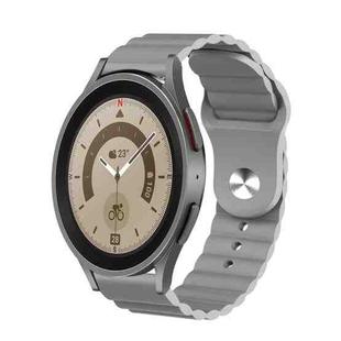 For Samsung Galaxy Watch 5 Pro 45mm 20mm Corrugated Silicone Watch Band(Grey)