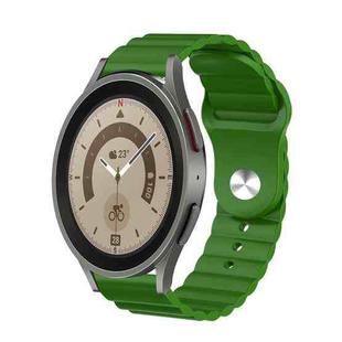 For Samsung Galaxy Watch 5 Pro 45mm 20mm Corrugated Silicone Watch Band(Green)